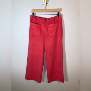 Bagatelle Collection Bold dark Pink faux suede wide leg patch pockets  pants 12